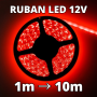 Bande LED rouge 12V kit complet de 1 à 10 mètres