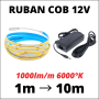 Ruban LED COB haute luminosité blanc froid 6000K - Kit complet