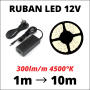 Ruban LED 12V kit complet blanc neutre 4500K